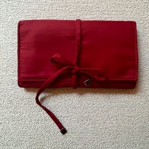 Travel jewelry case - red tie-up